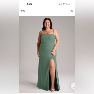 #11 Azazie Elegant Green Maxi Dress